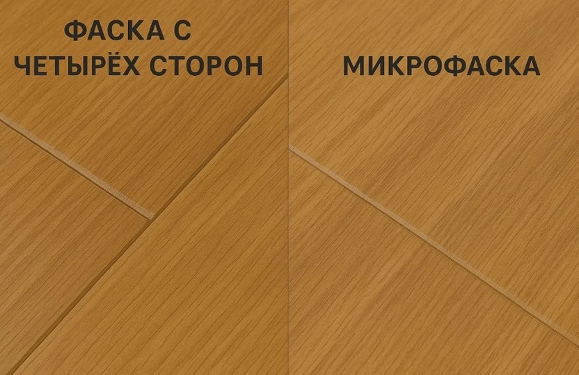 паркетная доска для пола с разными вариантами фаски